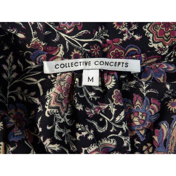 Collective Concepts Tunic Top Shirt Medium Floral Boho Career Casual Peasant - Picture 6 of 11